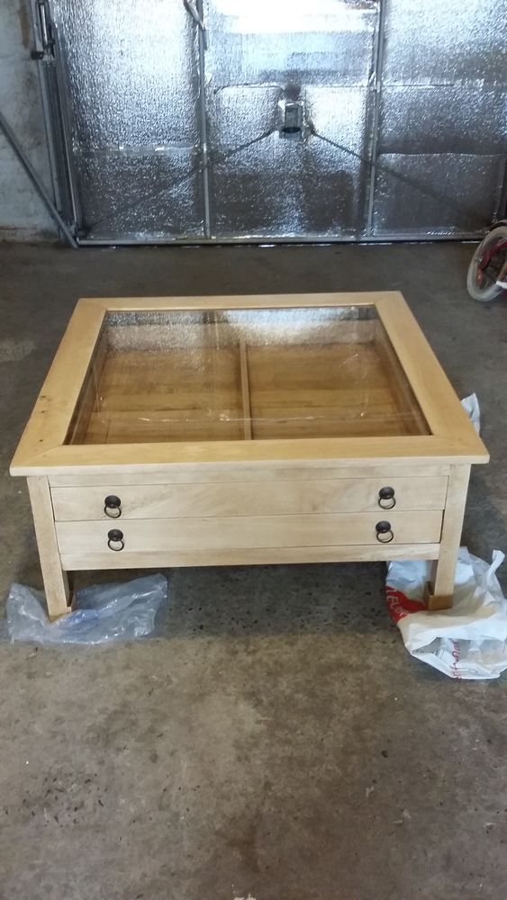 Table basse en bois rénovée
