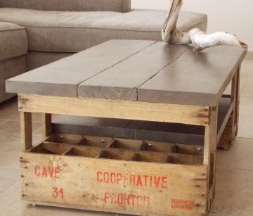 Table basse bois vin