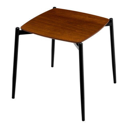 Table basse bois foncé métal