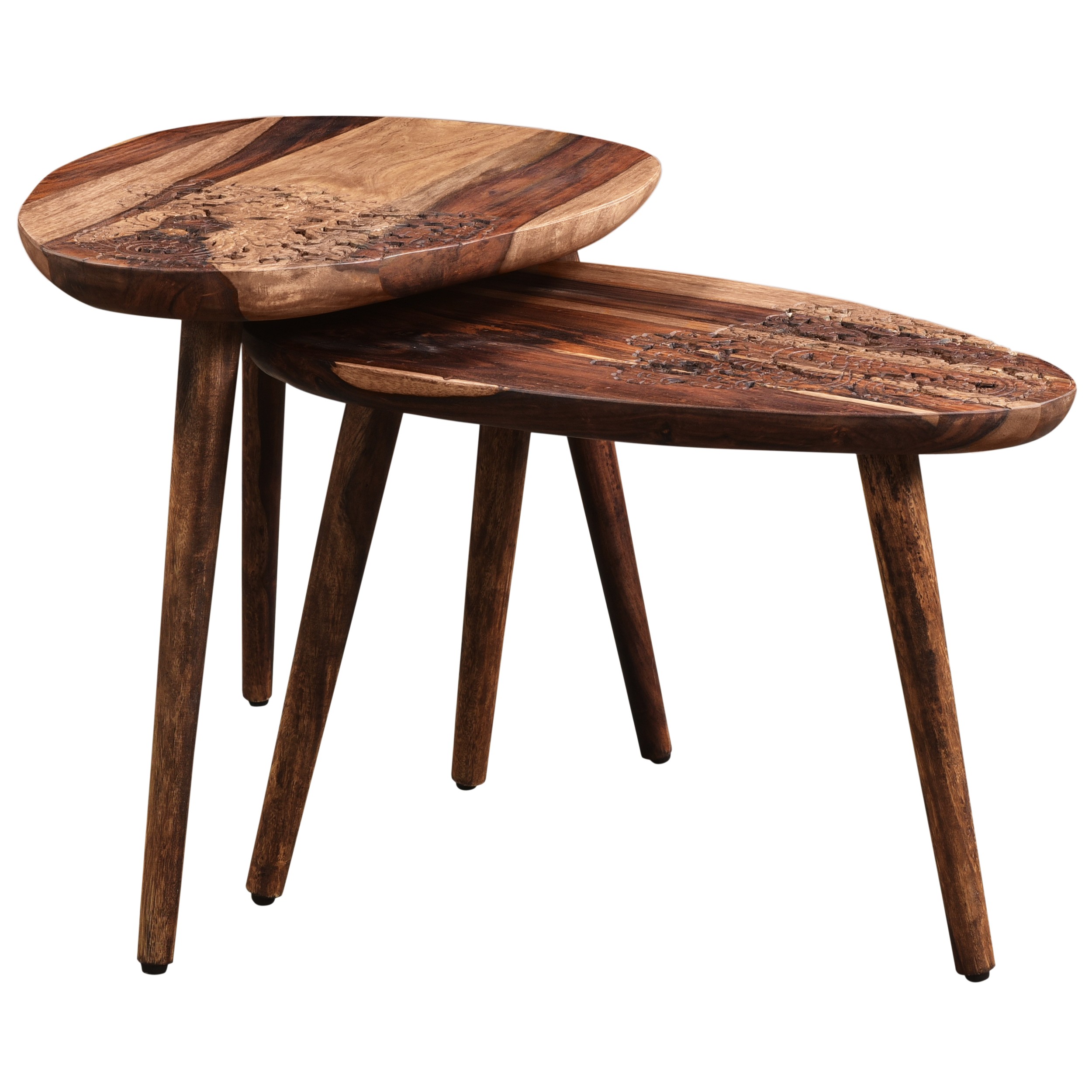 Table basse en bois sculpté