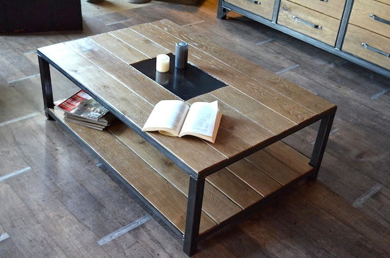 Fabriquer table basse bois metal
