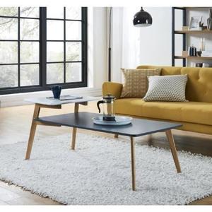 Table basse sahara verre et bois chêne