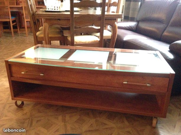 Table basse bois exotique occasion
