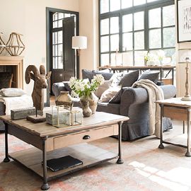 Table basse bois brut blanchi