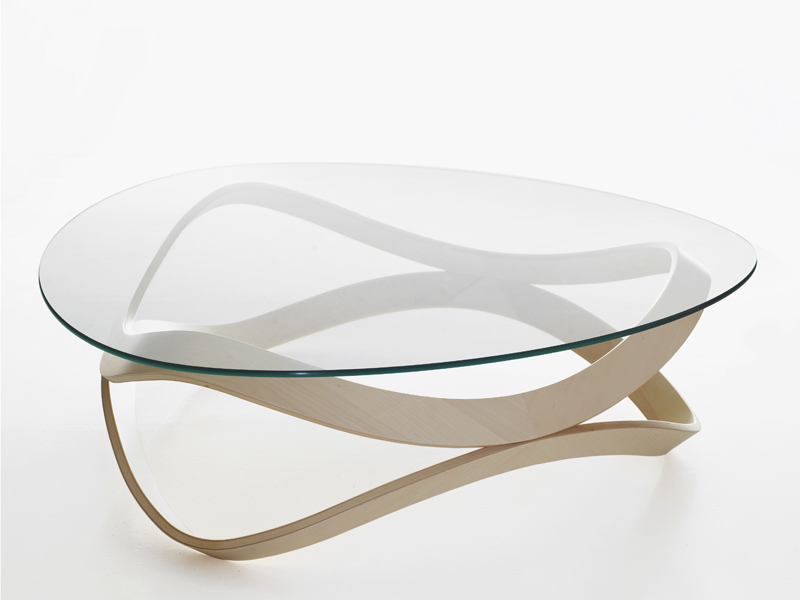 Table basse verre et bois design