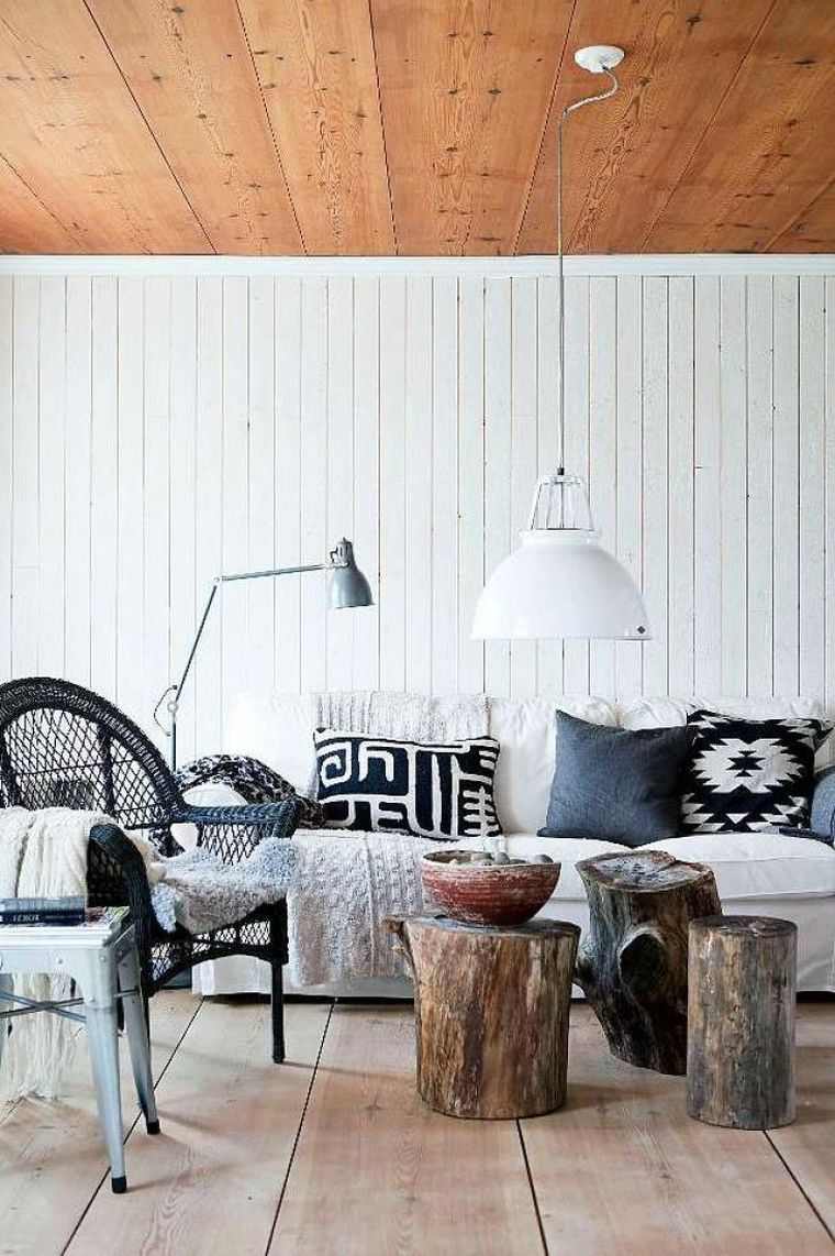 Table basse bois buche