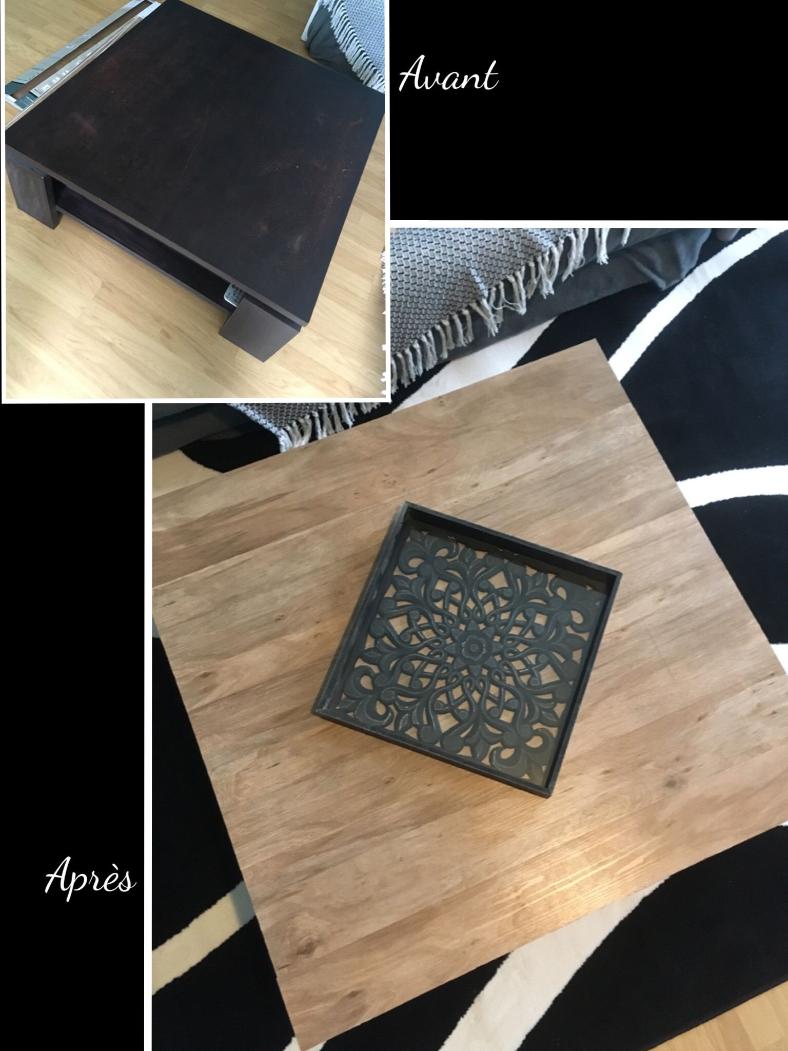 Table basse lames bois