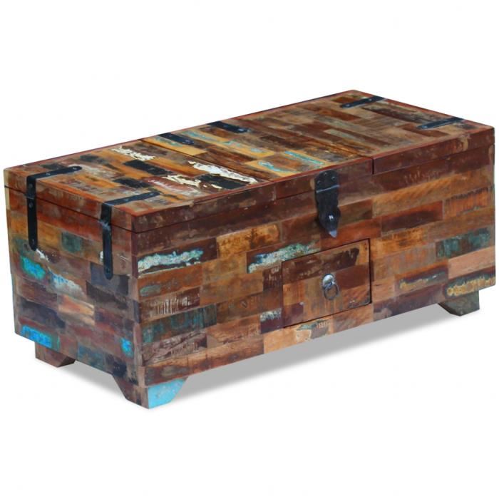 Table basse coffre de rangement en bois nicolo