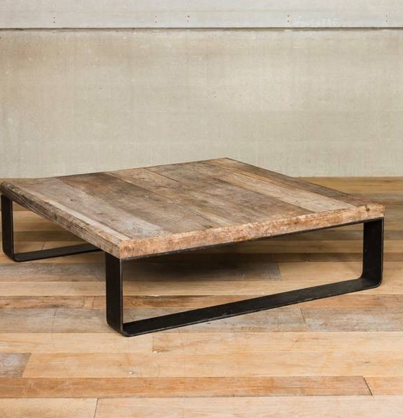 Table basse en bois métal