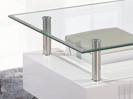 Table basse relevable newport avec 2 poufs coloris blanc & noir