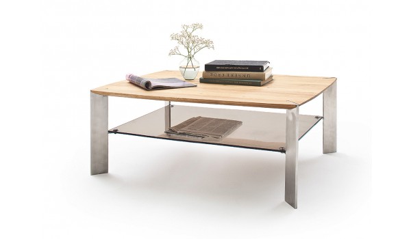 Table basse verre bois metal