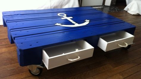 Table basse palette bord de mer