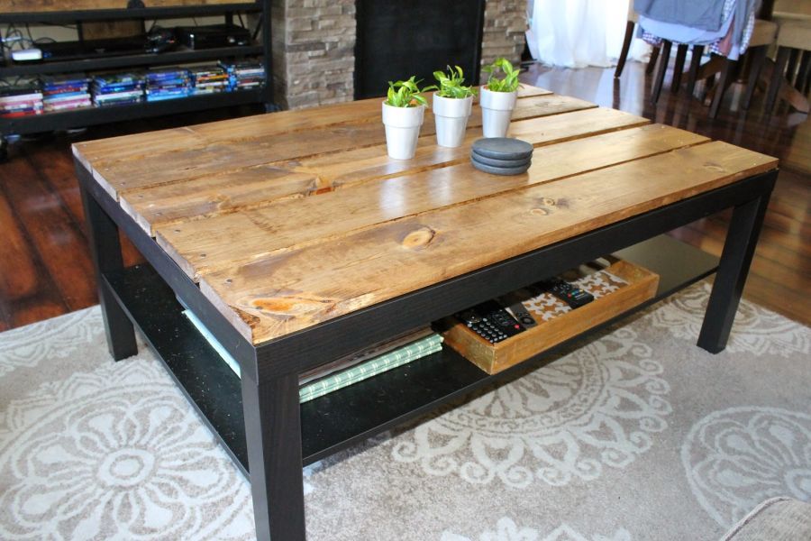 Table basse bois metal a faire soi meme