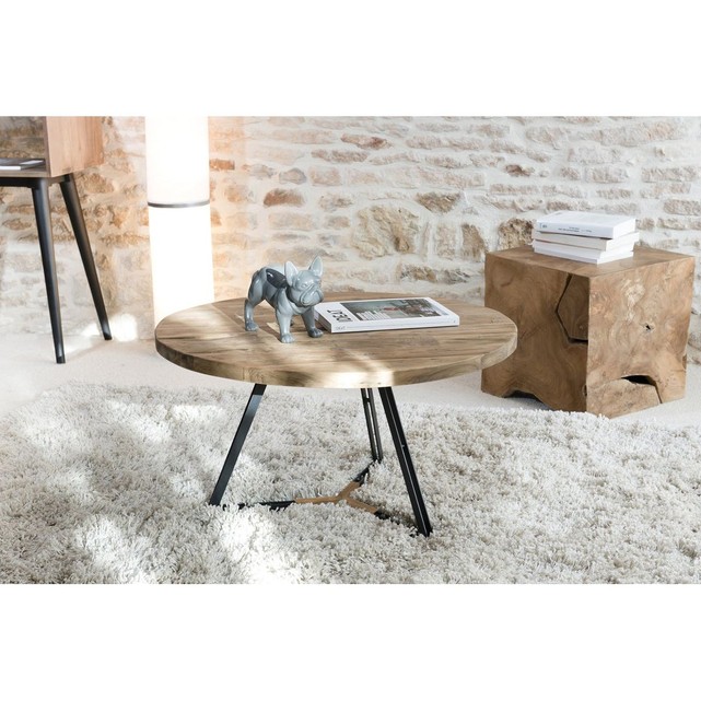 Table basse bois pieds métal