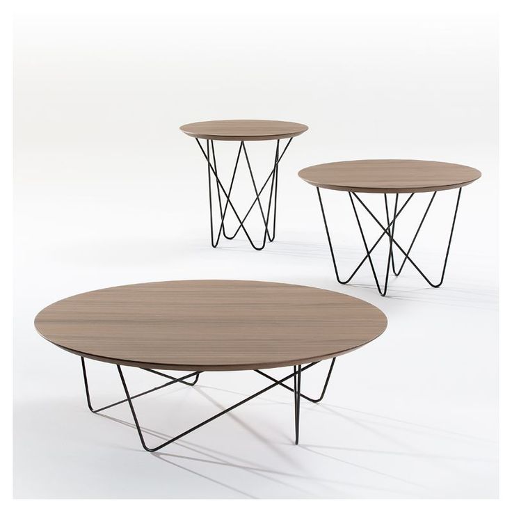 Table basse en bois avec pieds en acier