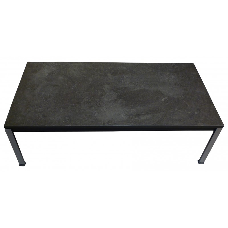 Table basse design metal brosse