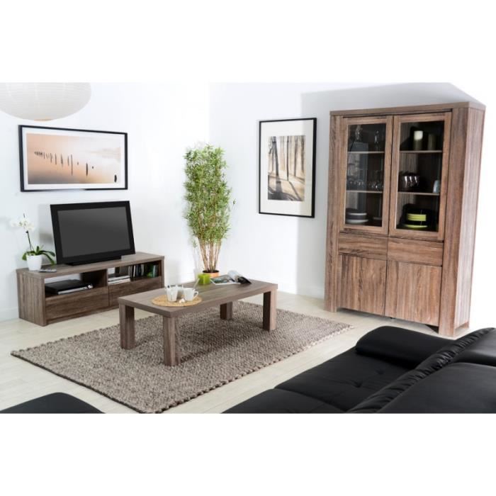 Ensemble meuble tv table basse bois