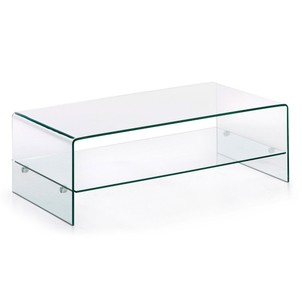Table basse transparente bois