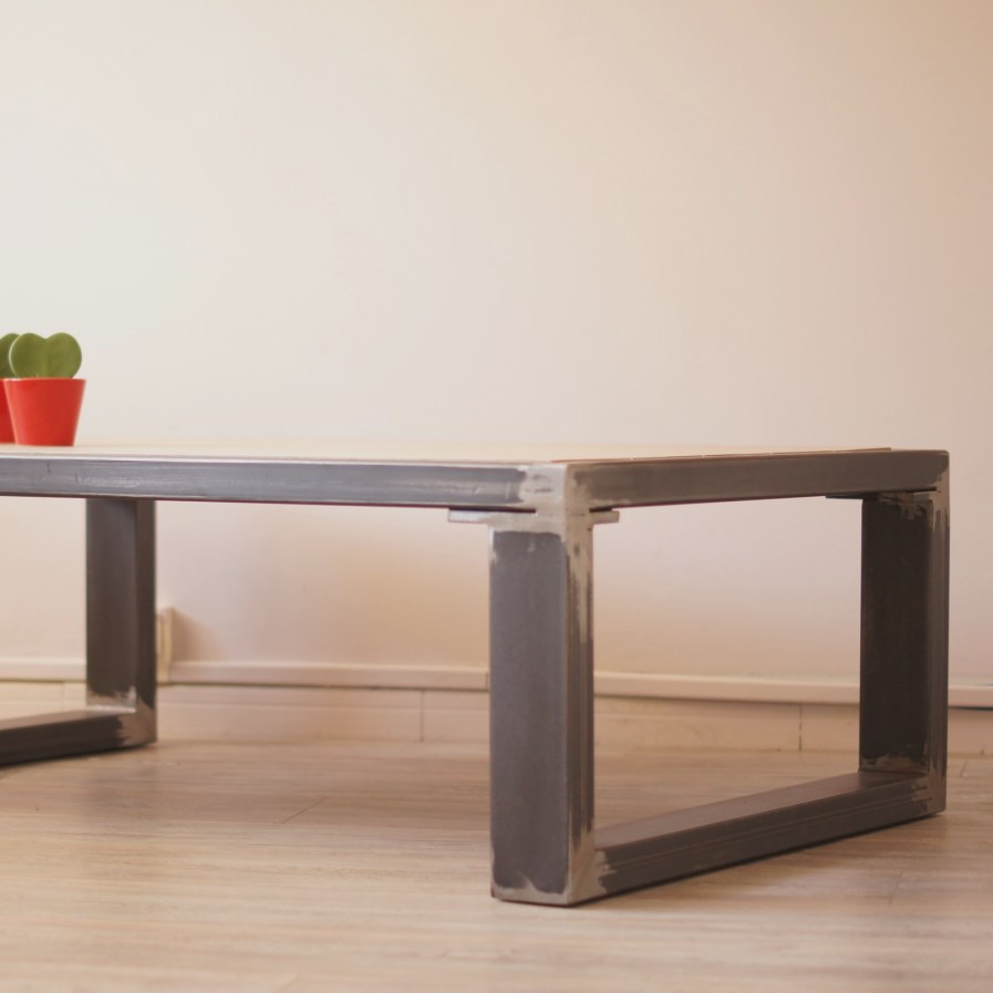 Fabrication table basse bois et fer