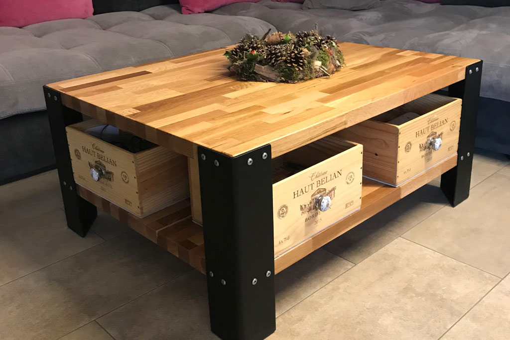 Plateau table basse en bois