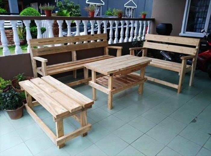 Palette table basse plante