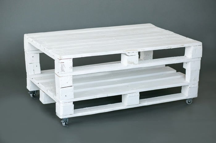 Table basse en palette grise