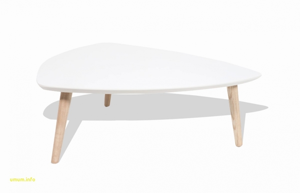 Table basse ronde blanc pied bois