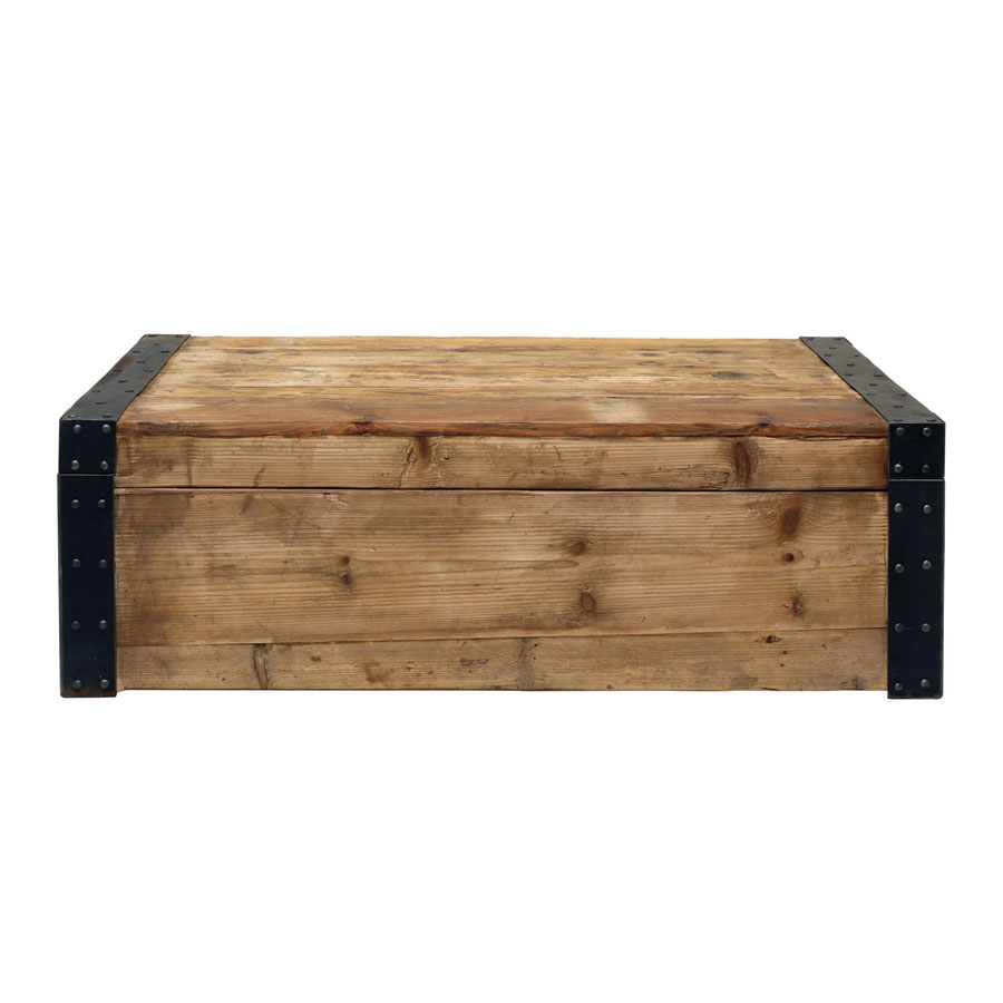 Table basse coffre bois blanc