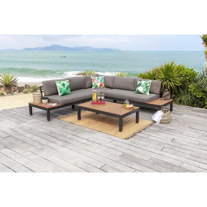 Table basse de salon de jardin en bois