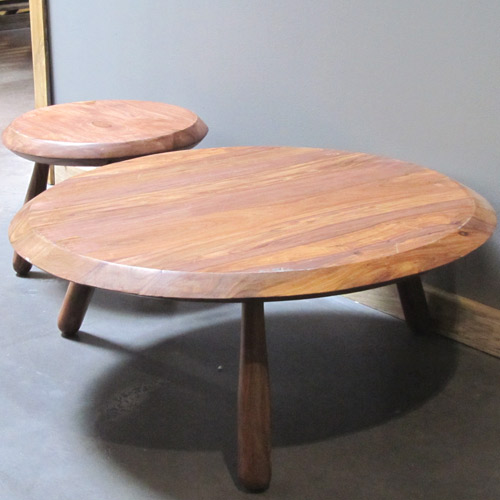 Table basse bois ronde ancienne