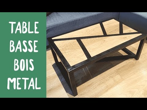 Diy table basse bois metal