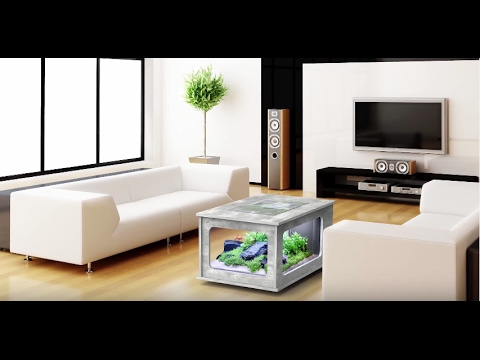 Table basse design aquarium