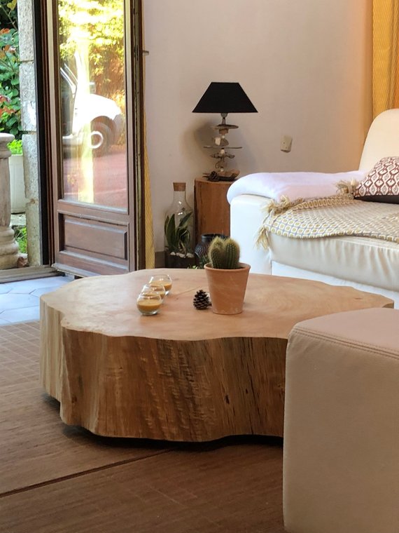 Table basse rondins de bois