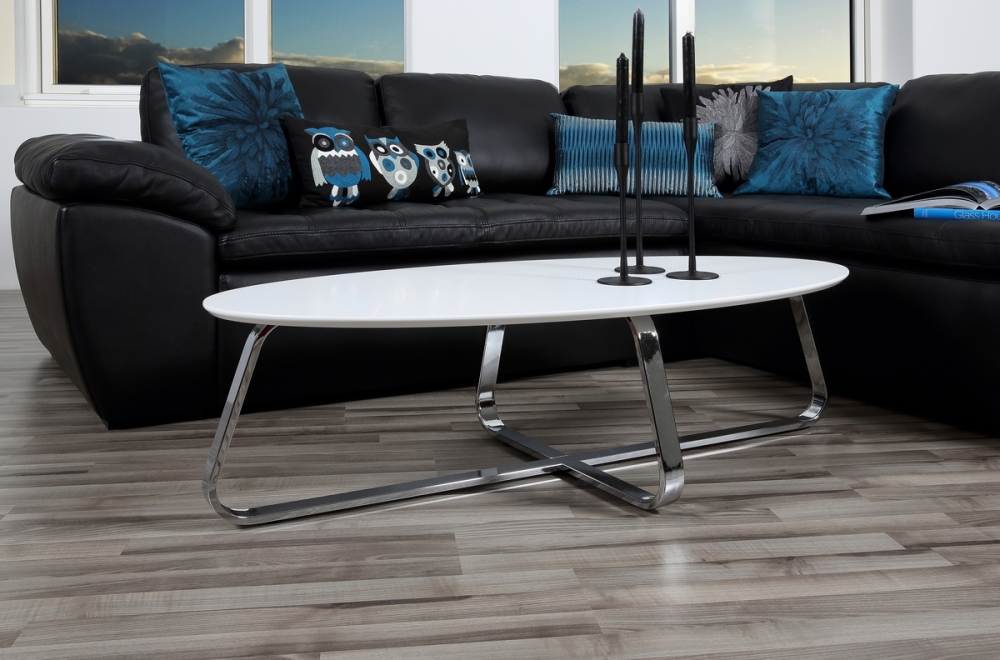 Table basse bois et blanc mat