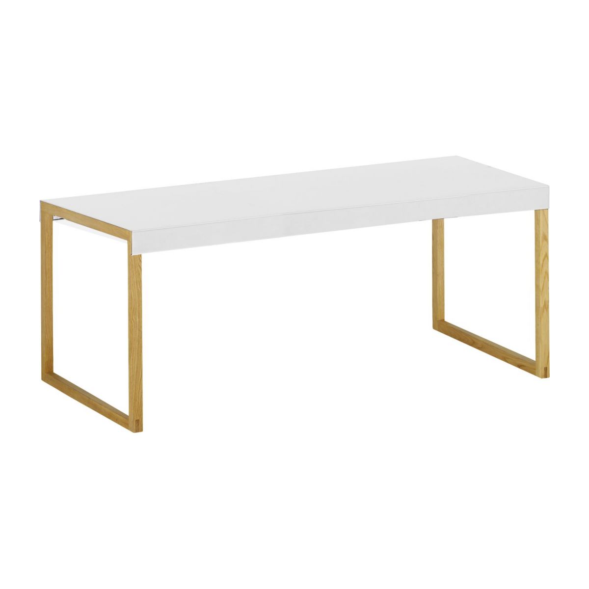 Table basse bois chene et metal