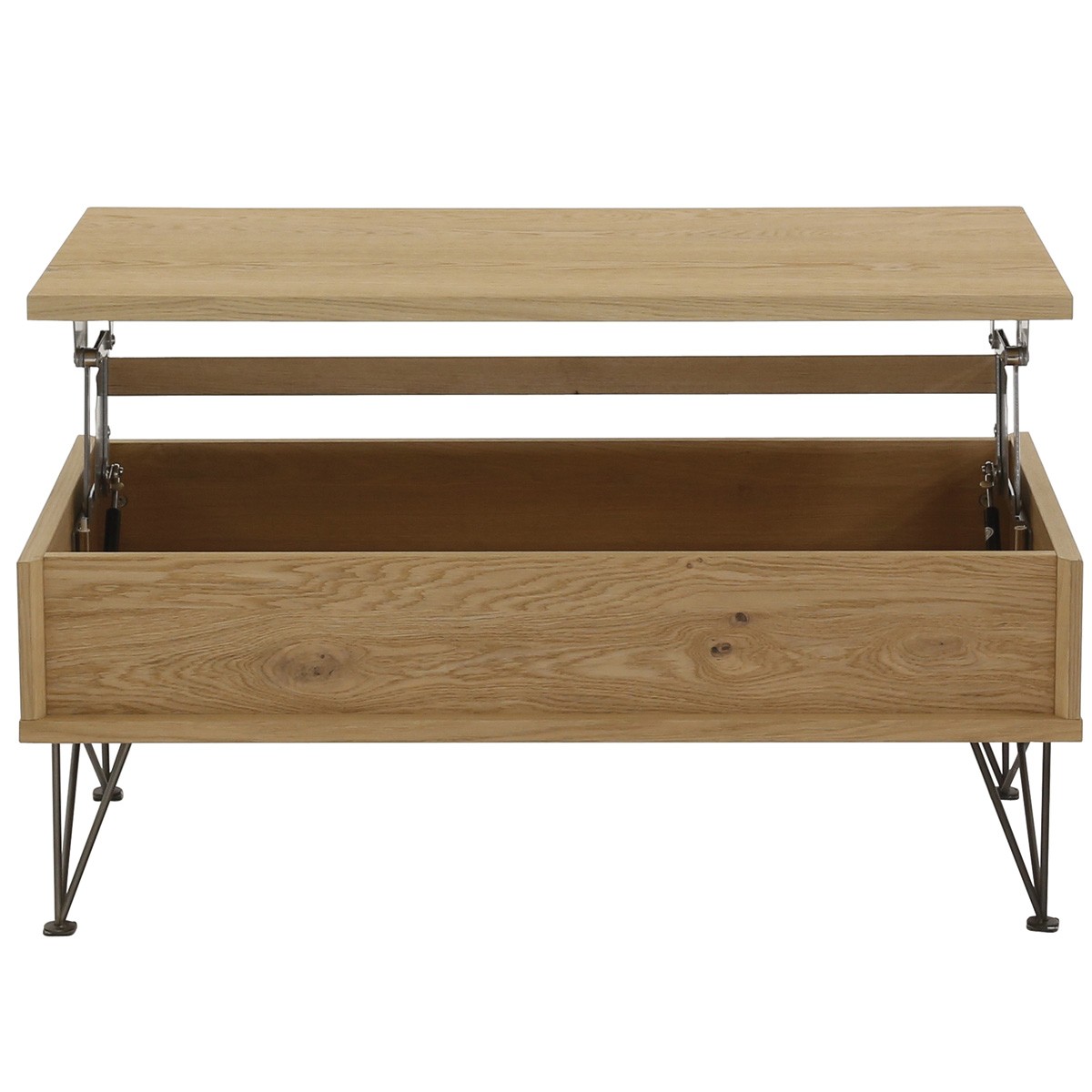 Table basse relevable en pin