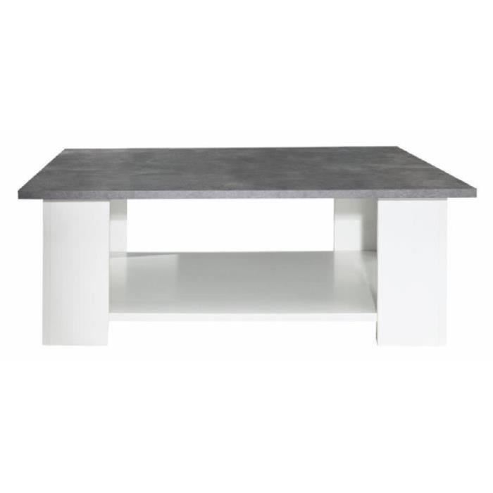 Table basse grise et blanche en bois