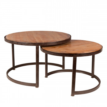 Table basse vintage bois carrée