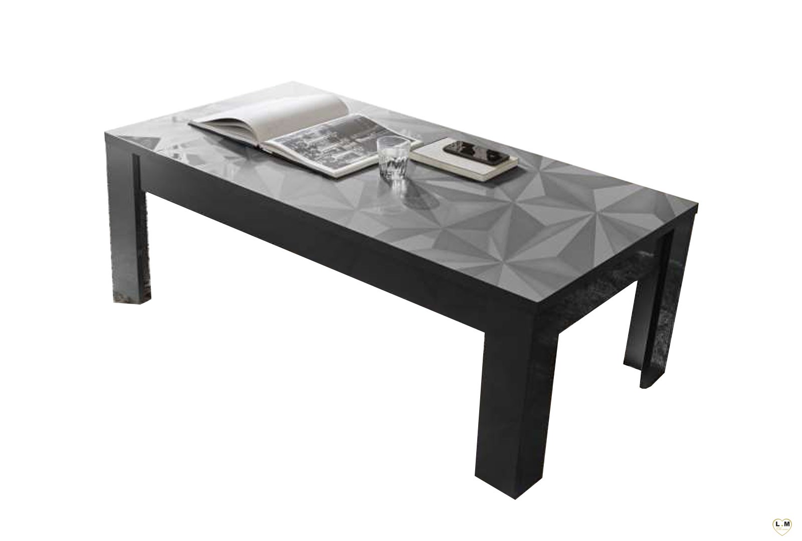 Table basse design pop up laquée grise