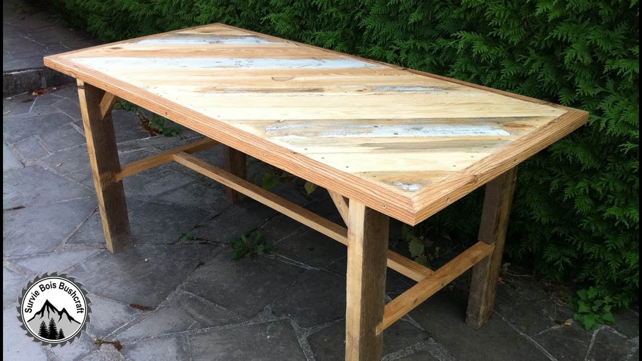 Plan d'une table basse en bois