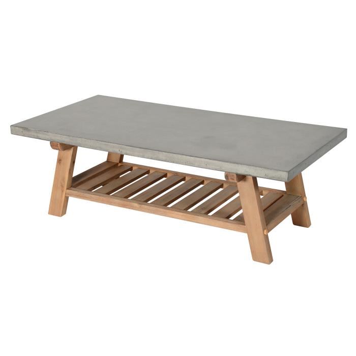 Table basse double plateau bois foncé