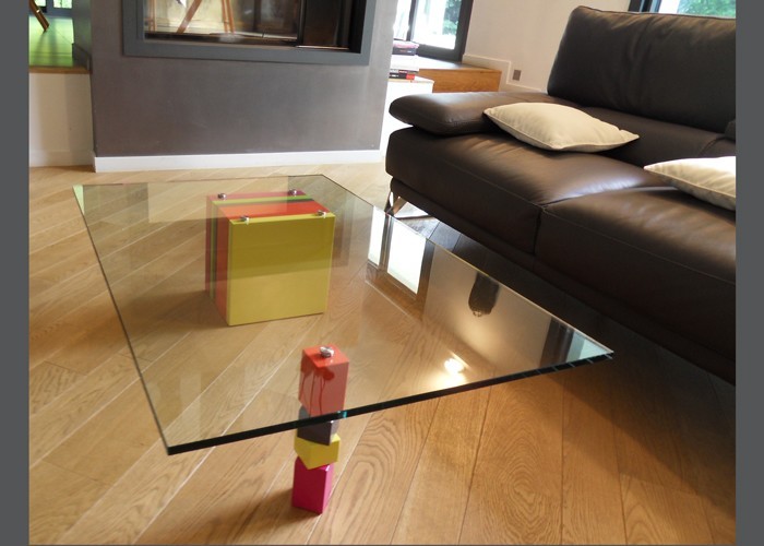 Table basse design orange