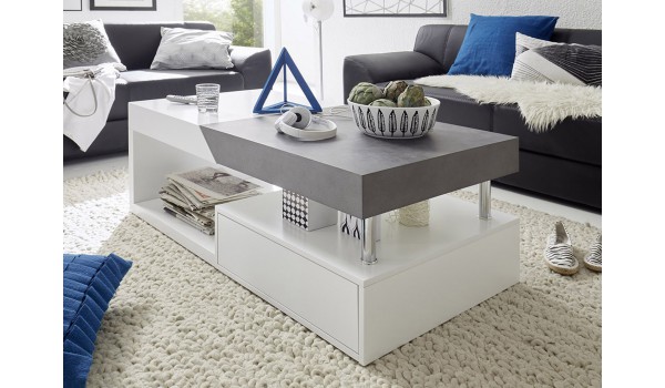 Table basse salon design blanc