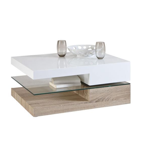 Table basse pivotant bois