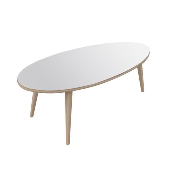 Table basse scandinave pieds blanc