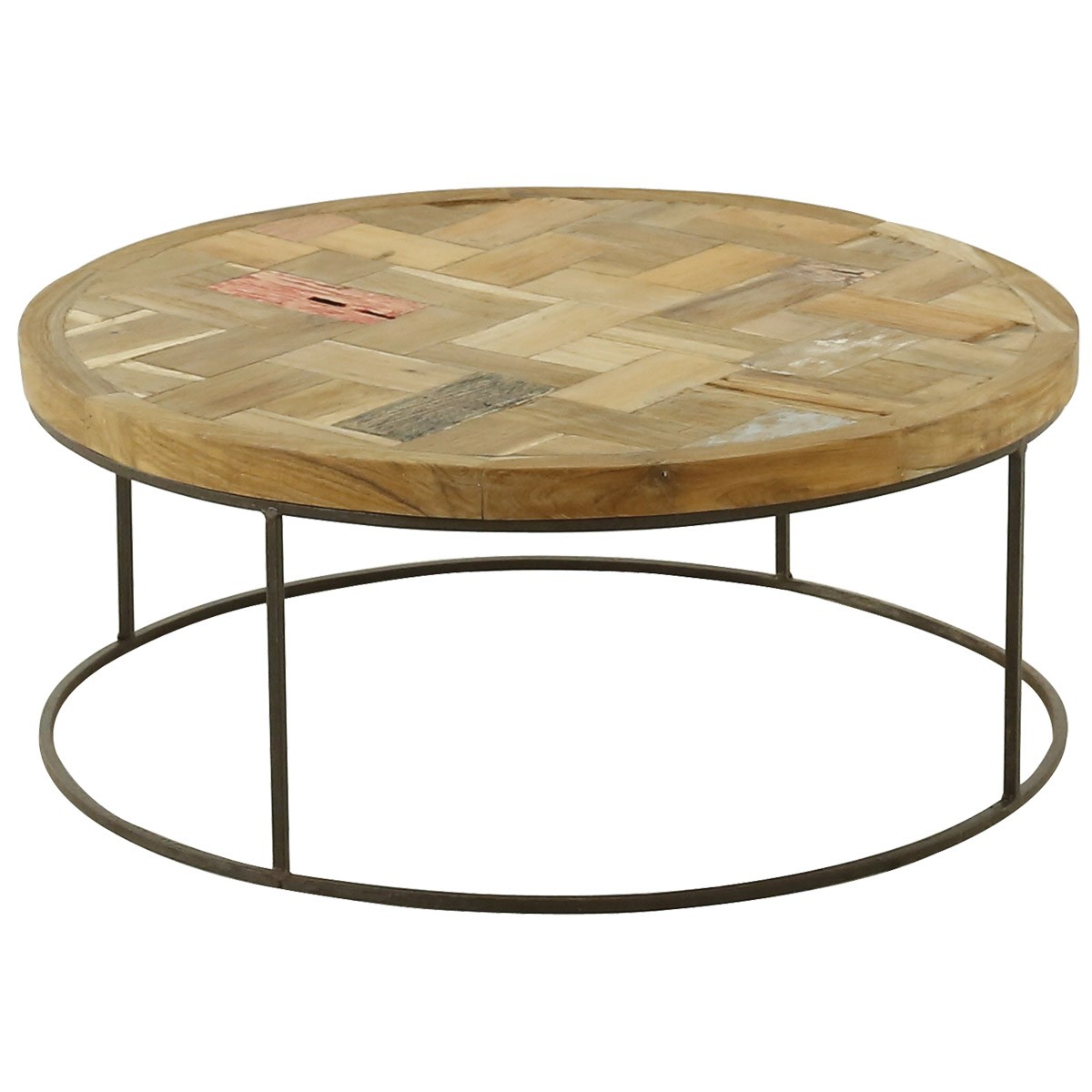 Table ronde basse bois