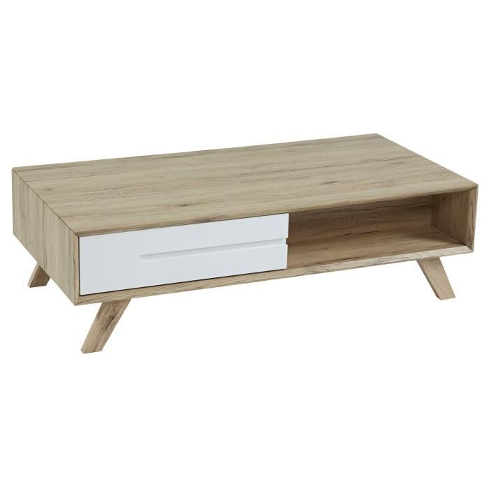 Table basse scandinave blanc mat