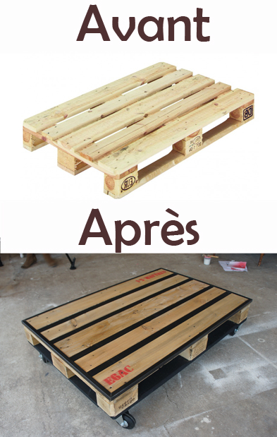 Transformation palette en table basse