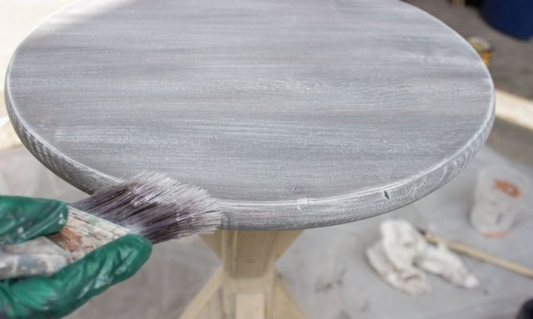 Table basse palette blanc patine