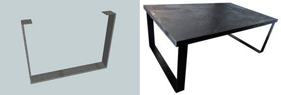 Pied pour table basse bois